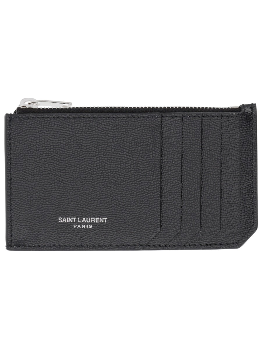 SAINT LAURENT Men's Mini Zip Card Holder