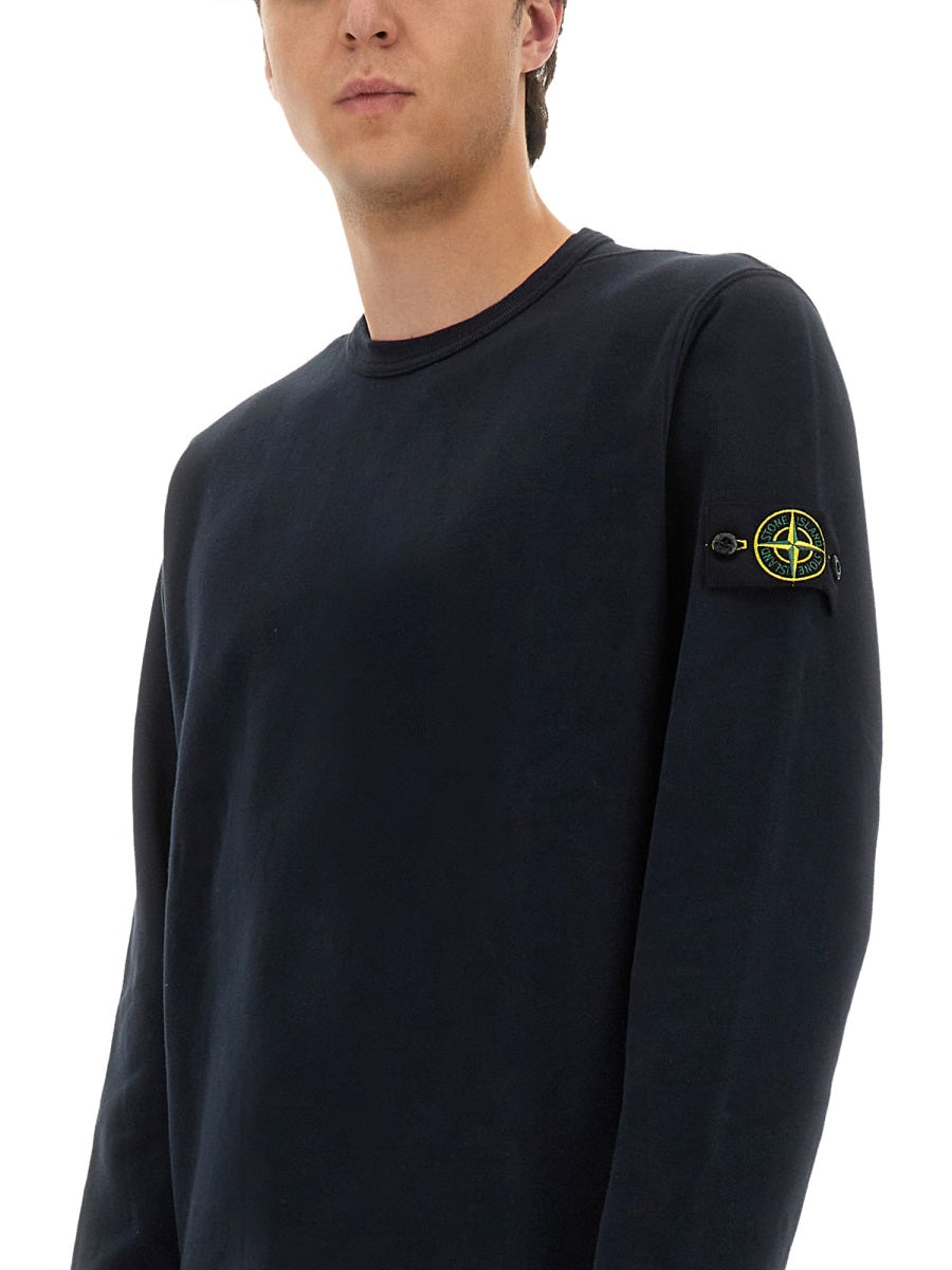 STONE ISLAND Organic Cotton Regular Fit Sweatshirt - Size L