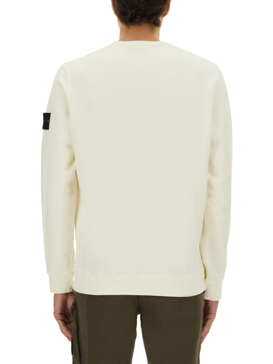 STONE ISLAND Organic Cotton Sweatshirt - Regular Fit, Size L