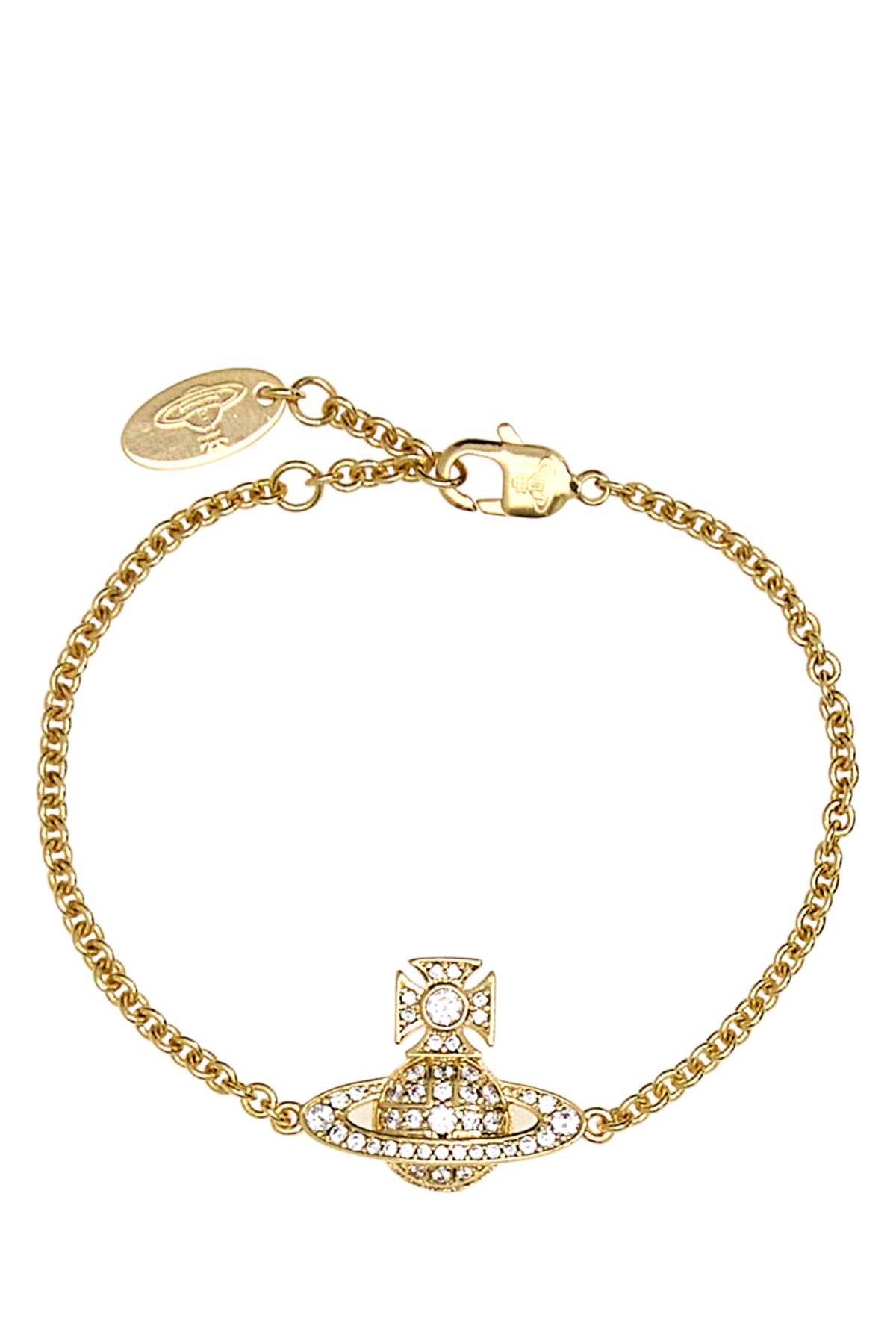 VIVIENNE WESTWOOD Gold Orb Logo Bracelet with Crystals