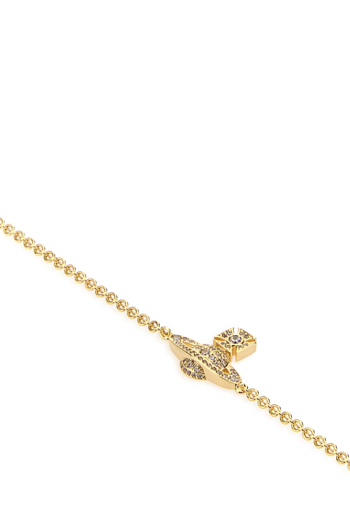 VIVIENNE WESTWOOD Gold Orb Logo Bracelet with Crystals
