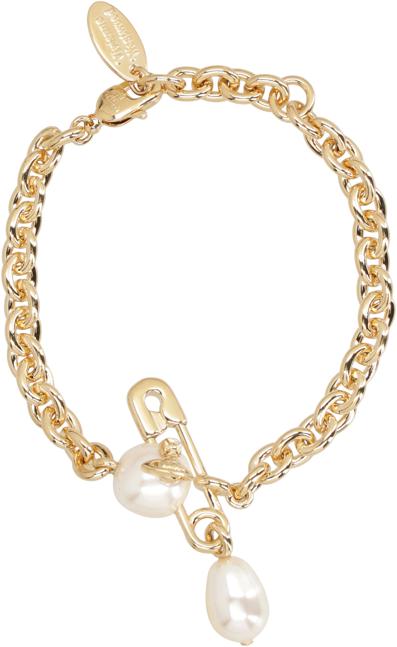 VIVIENNE WESTWOOD Mini Elegant Golden Bracelet with Dangling Charm