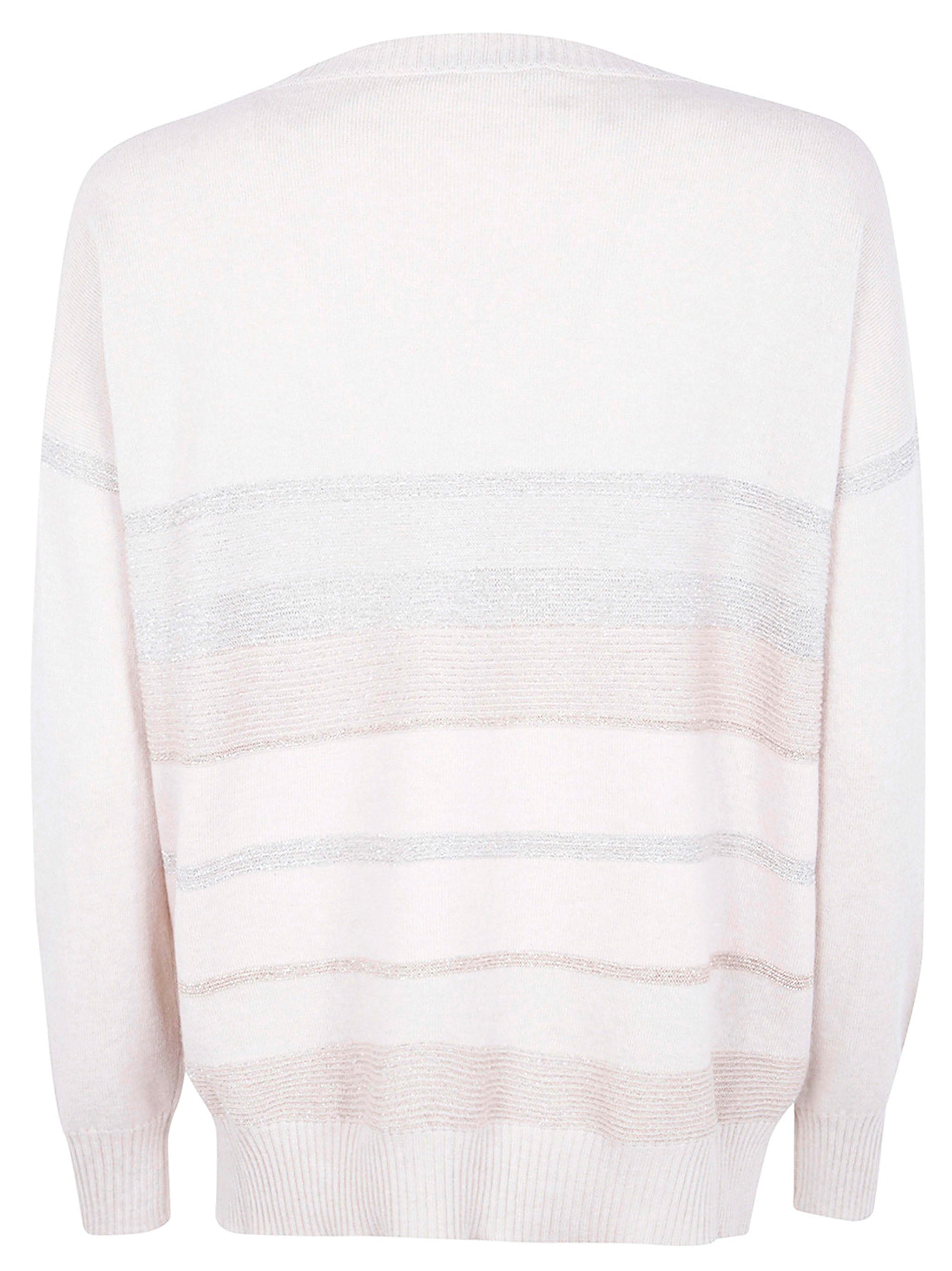 D.EXTERIOR Boatneck Long Sleeves Oversized Stripes Lux Sweater