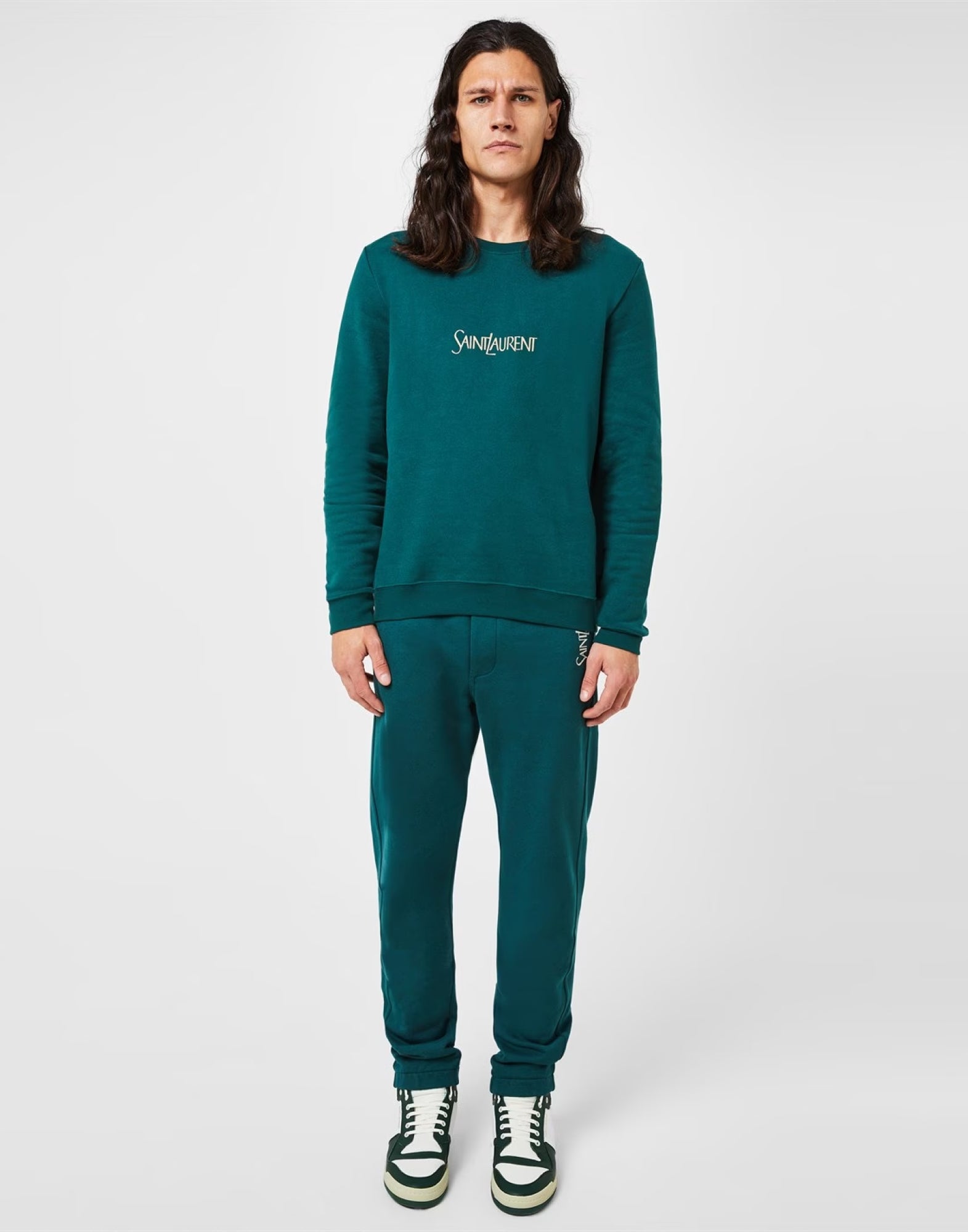 SAINT LAURENT Logo Mid-Top Sneakers for Men - SS24 Collection