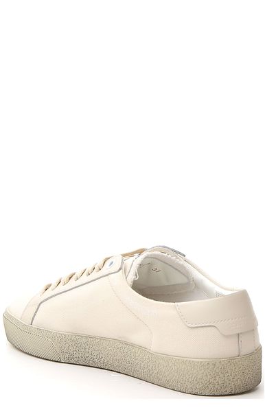 SAINT LAURENT Ivory Canvas Signature Sneakers for Women