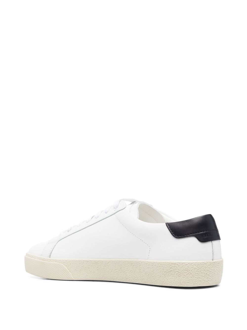 SAINT LAURENT Leather Embroidered Logo Sneakers for Women