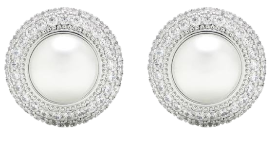 SELF-PORTRAIT Crystal-Embellished Round Pearl Earrings