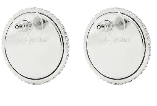 SELF-PORTRAIT Crystal-Embellished Round Pearl Earrings