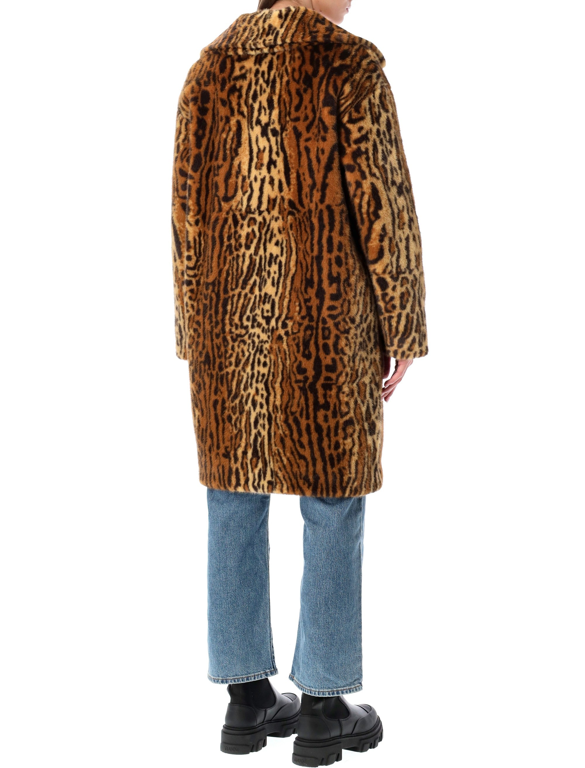 STAND STUDIO Leopard Print Cocoon Jacket for Women - FW25