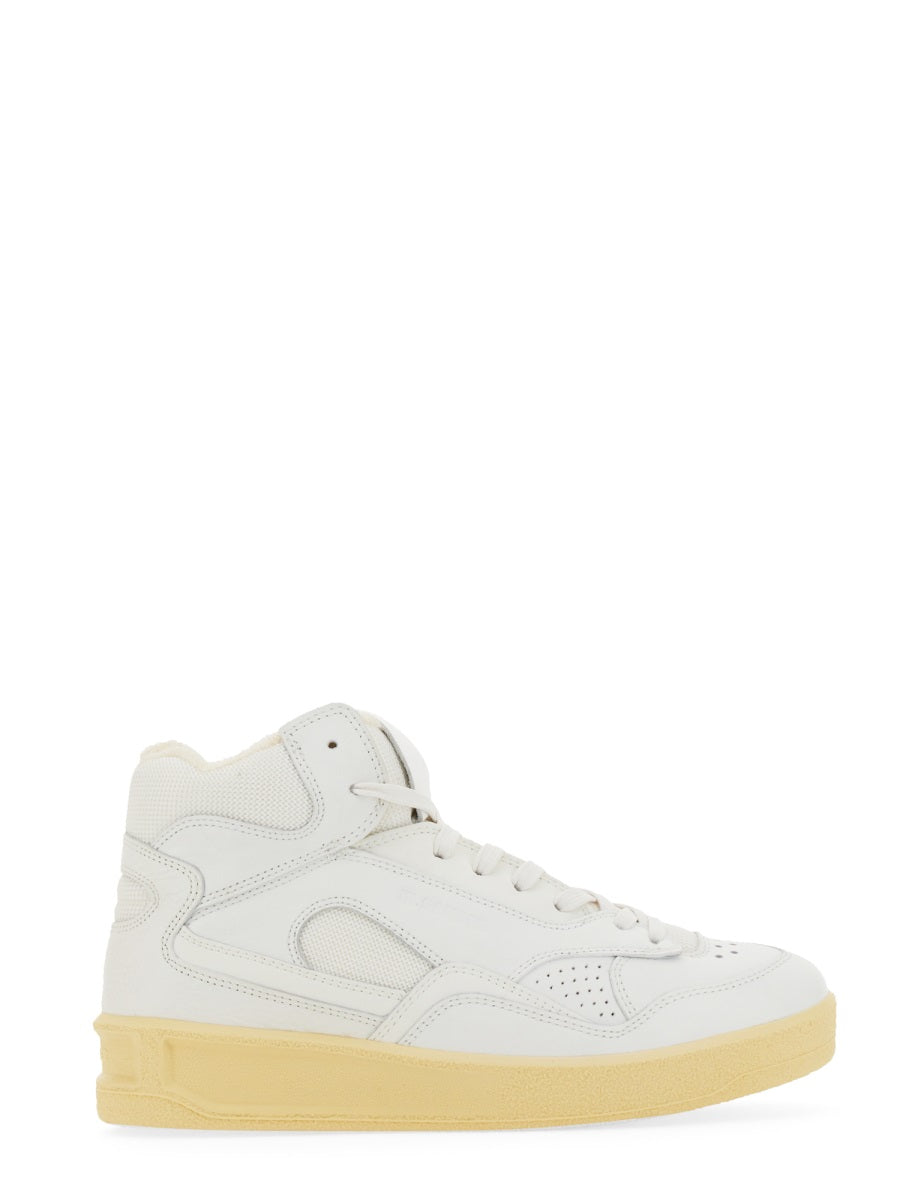 JIL SANDER High Top Sneakers with Vulcanized Rubber Sole