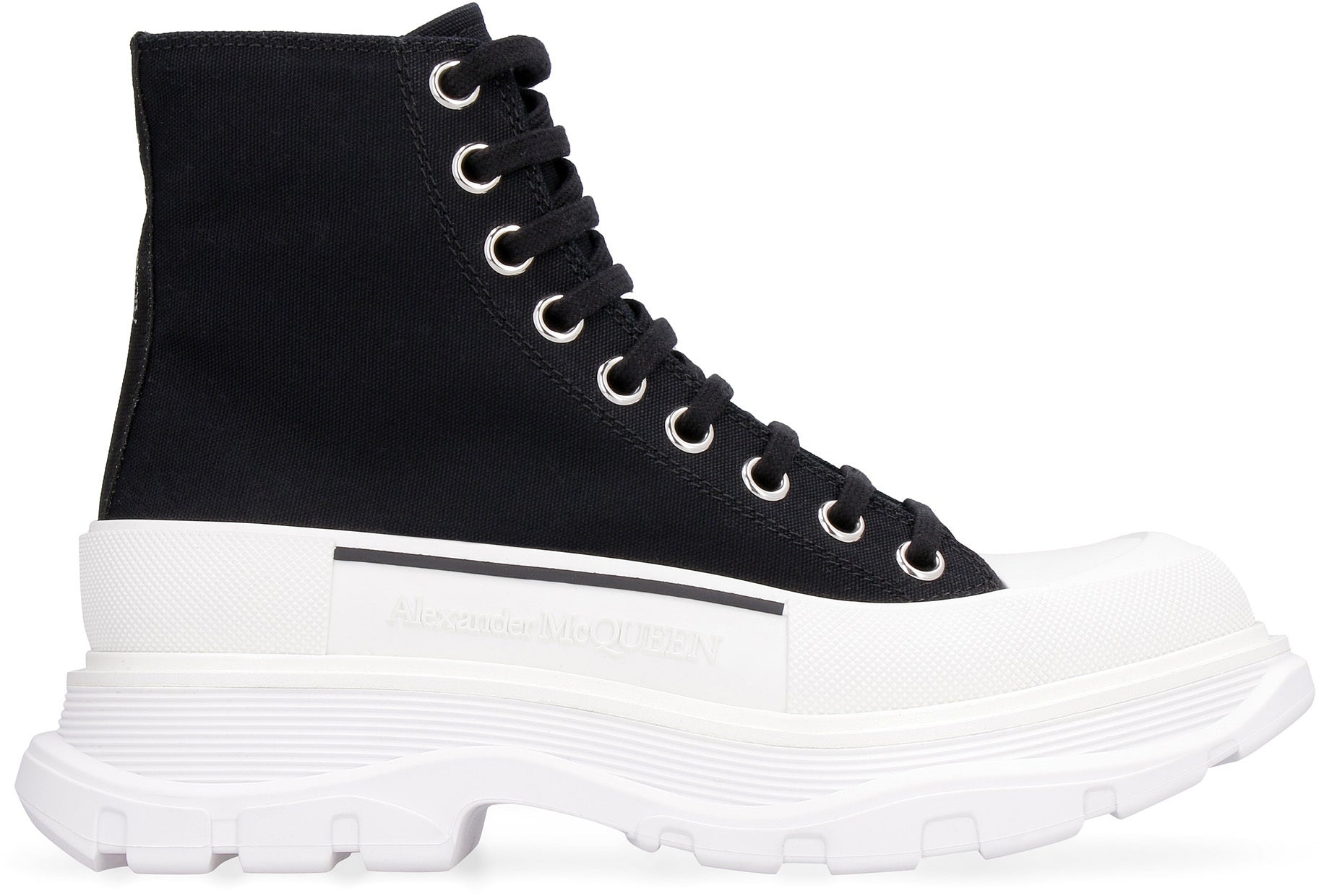 ALEXANDER MCQUEEN Chic Lace-Up Ankle Boots with Chunky Sole