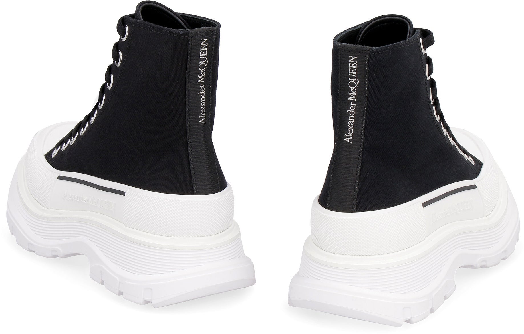 ALEXANDER MCQUEEN Chic Lace-Up Ankle Boots with Chunky Sole