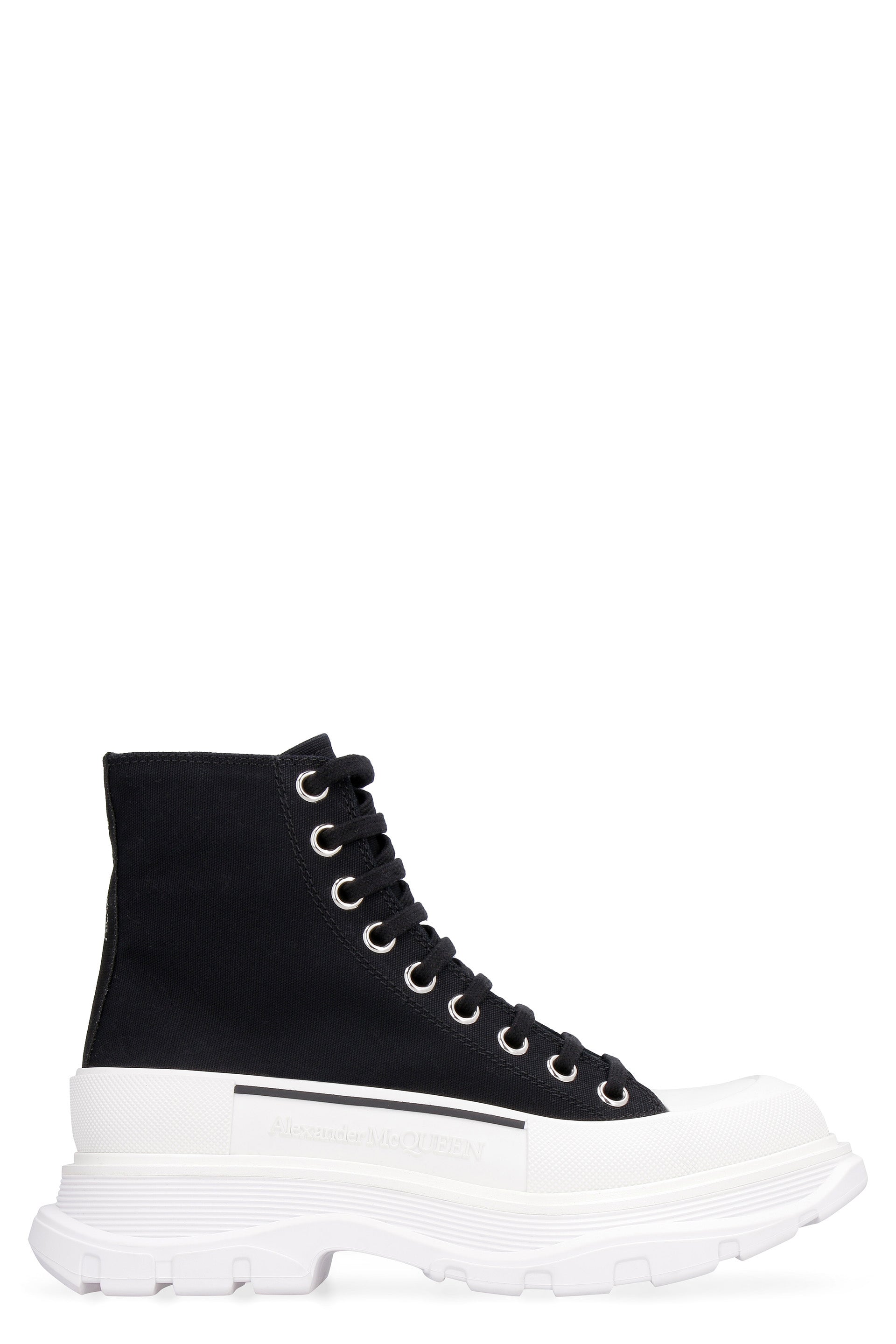 ALEXANDER MCQUEEN Chic Lace-Up Ankle Boots with Chunky Sole