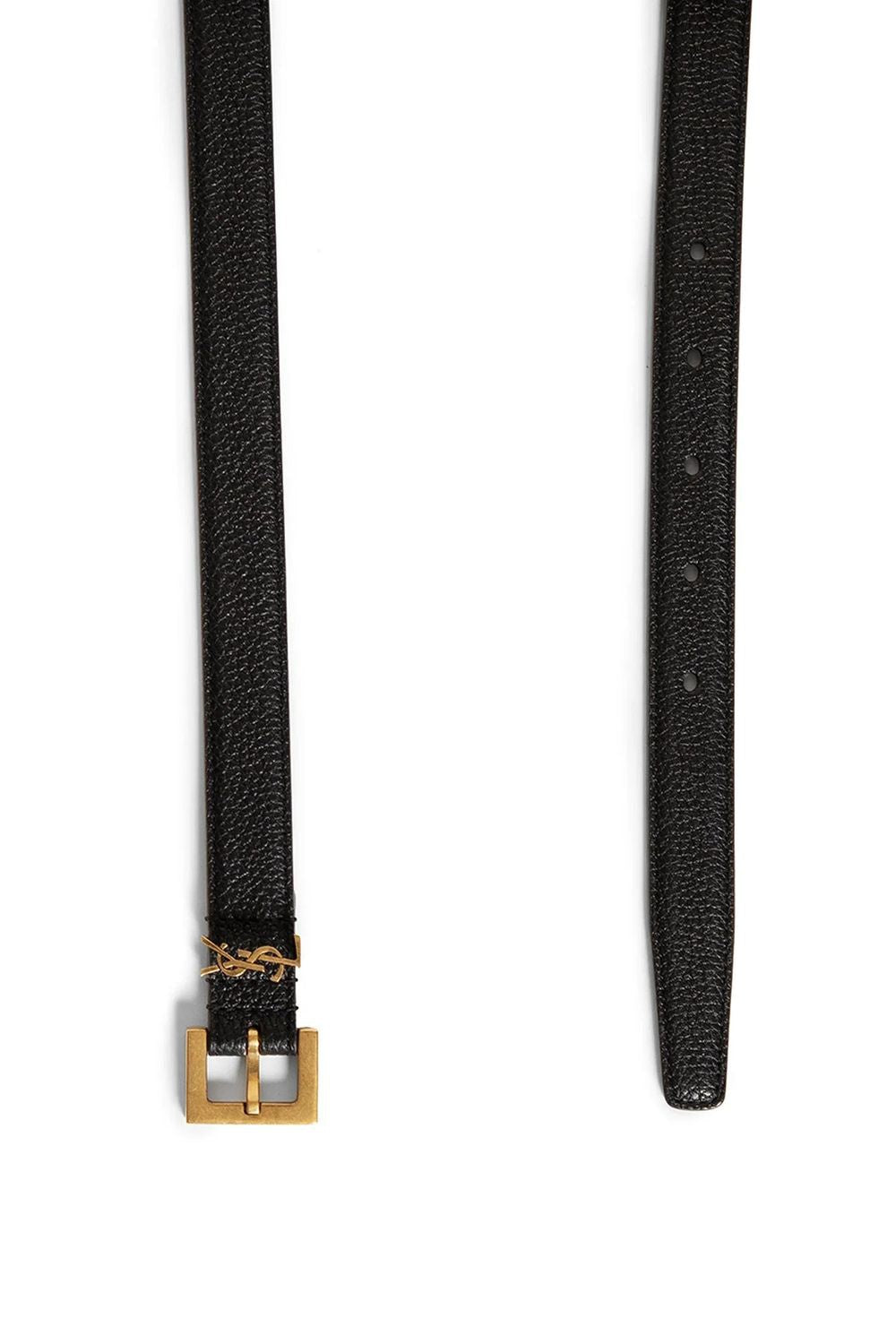 SAINT LAURENT Thin Belt with Square Buckle - 2 cm