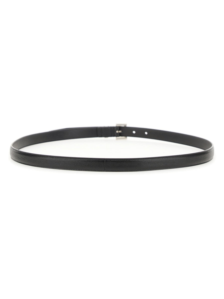 SAINT LAURENT Sleek 2 CM Leather Belt