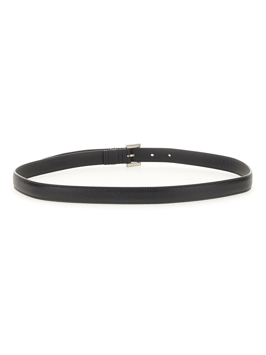 SAINT LAURENT Sleek Leather Belt 2 CM