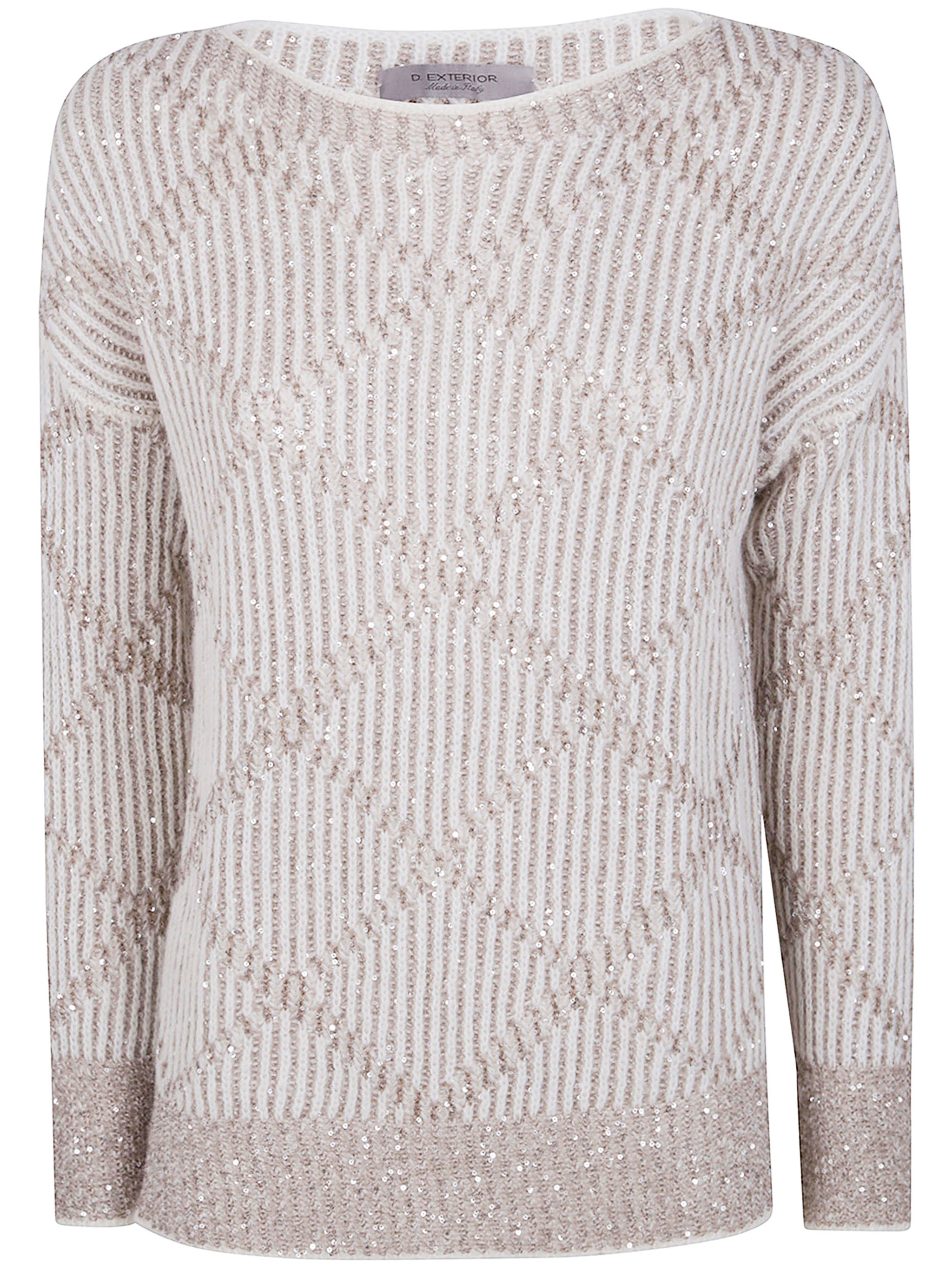 D.EXTERIOR Sequin Rhombus Boatneck Sweater