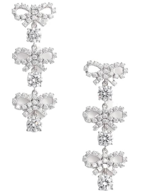 SELF-PORTRAIT Embellished Crystal Earrings with Dangling Charm Design