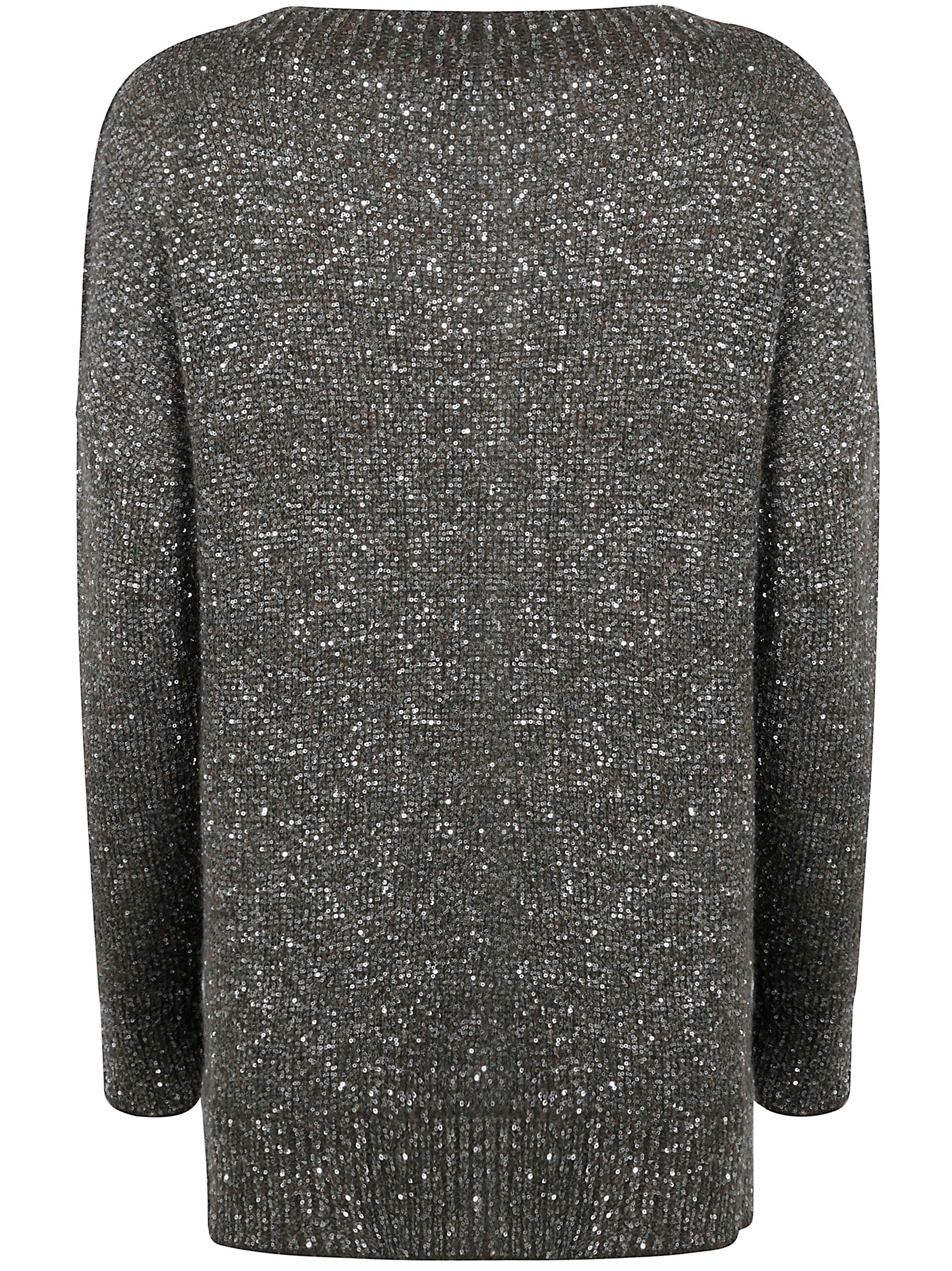 D.EXTERIOR Boatneck Sequin Soft Long Sweater