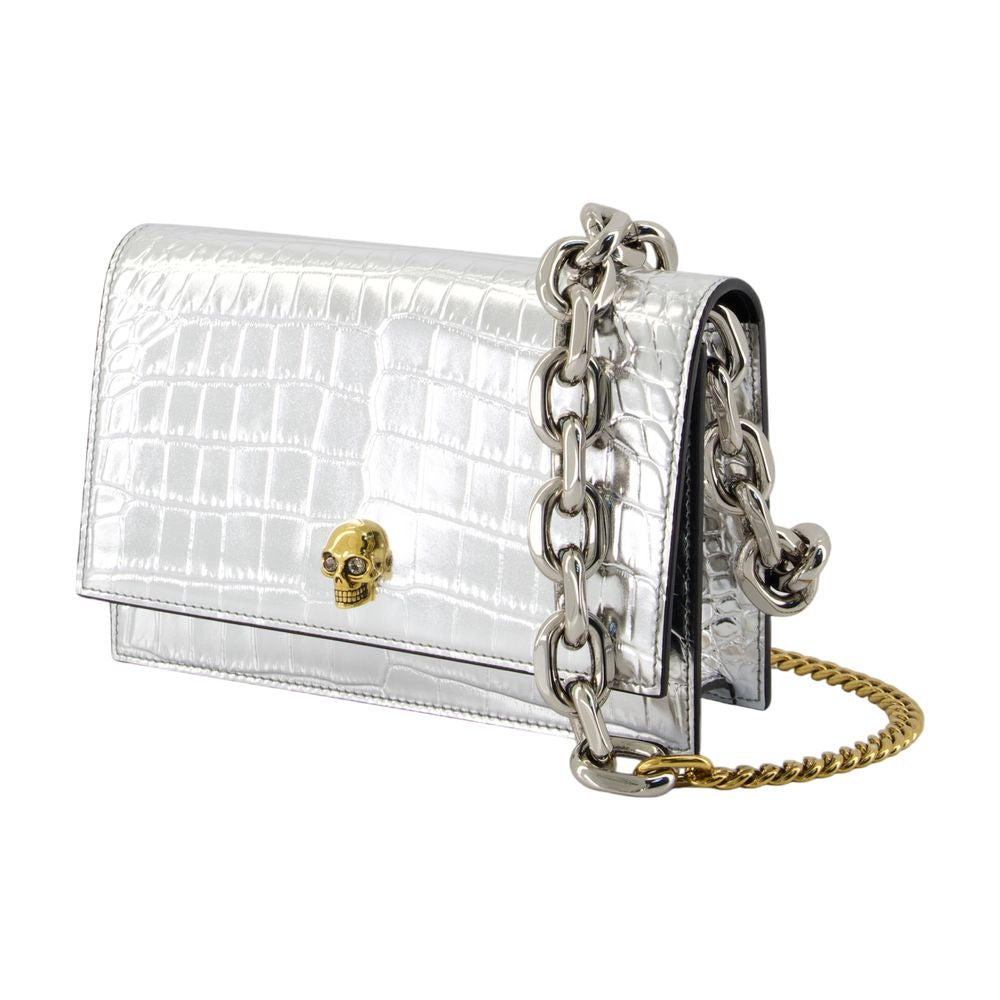 ALEXANDER MCQUEEN Mini Wallet on Chain with Skull Detail
