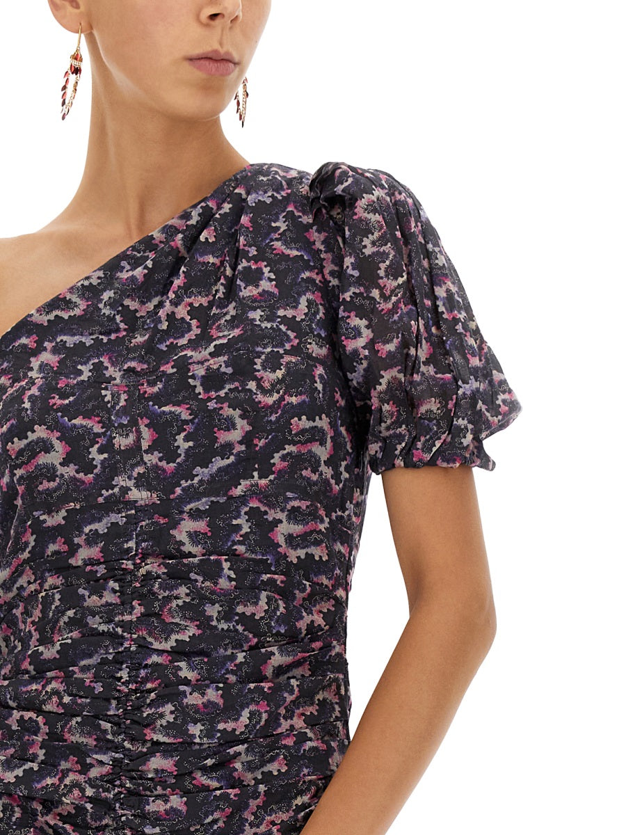 MARANT ÉTOILE Asymmetrical Mini Dress with Ruffled Details