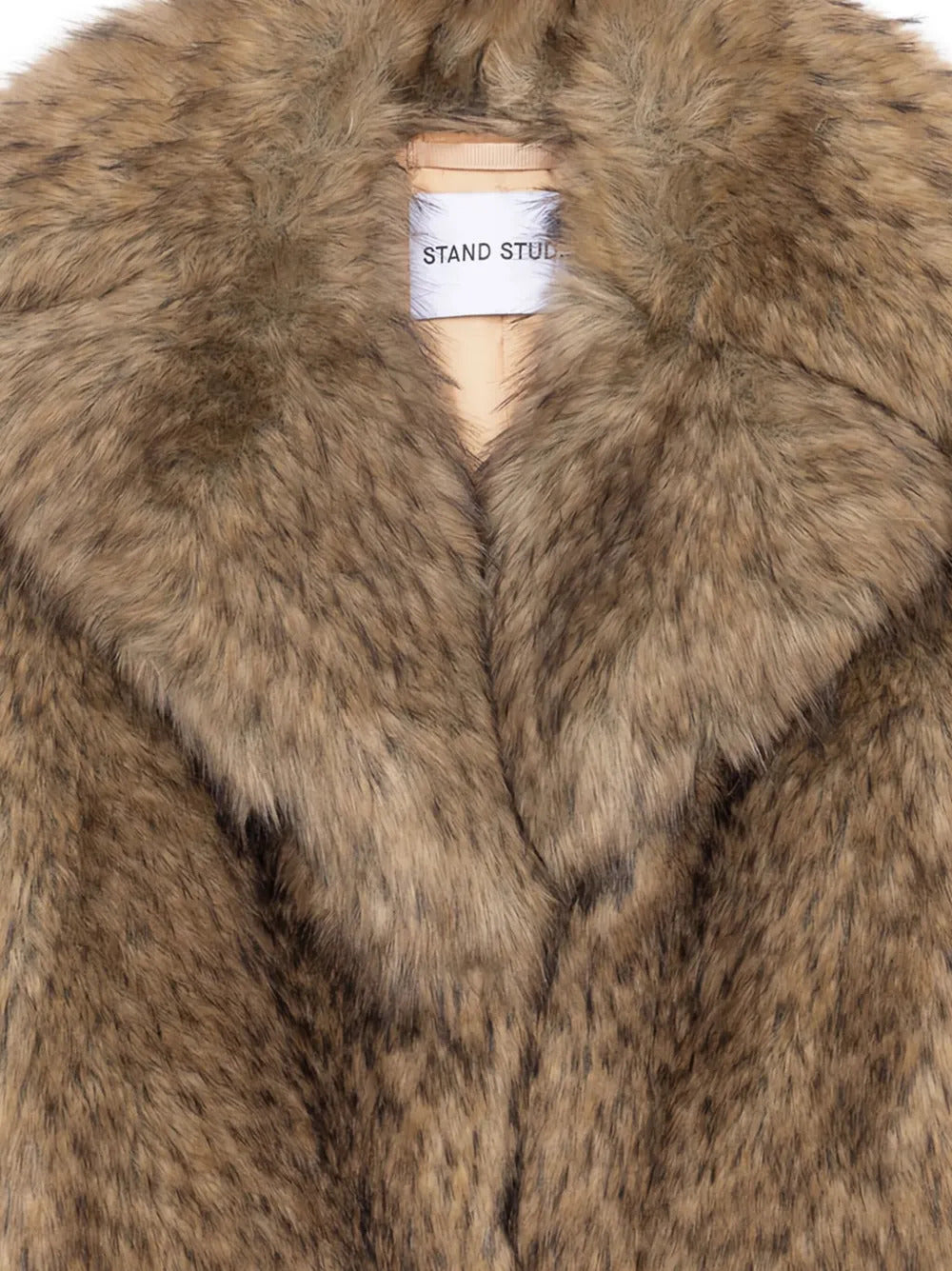 STAND STUDIO Oversized Cropped Faux Fur Jacket