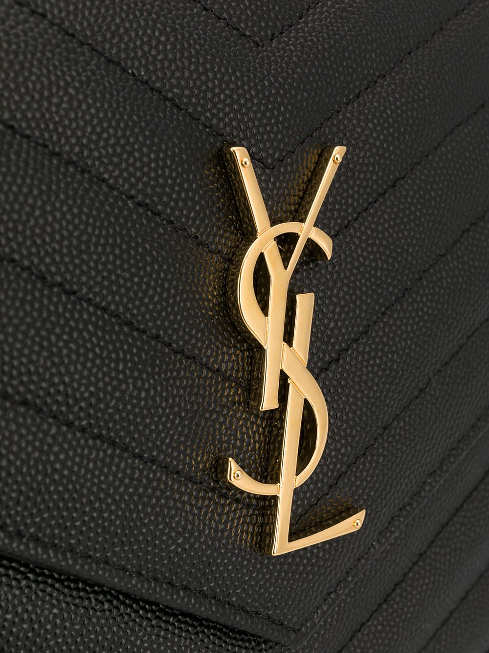 SAINT LAURENT Mini Chevron-Quilted Pouch Handbag