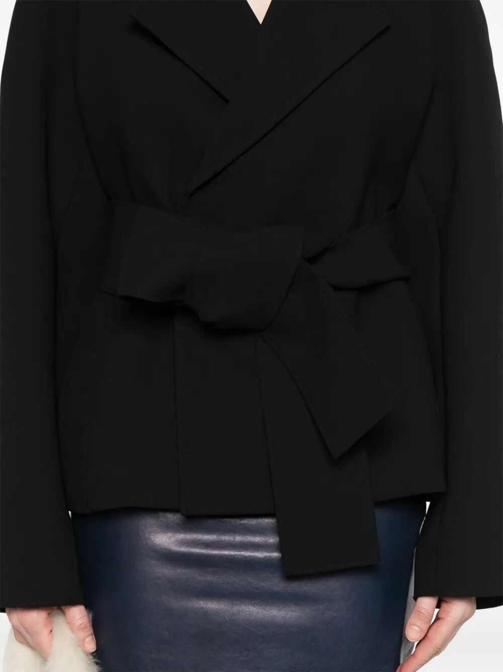 KHAITE Creased Pleated Jacket with Adjustable Waist Belt