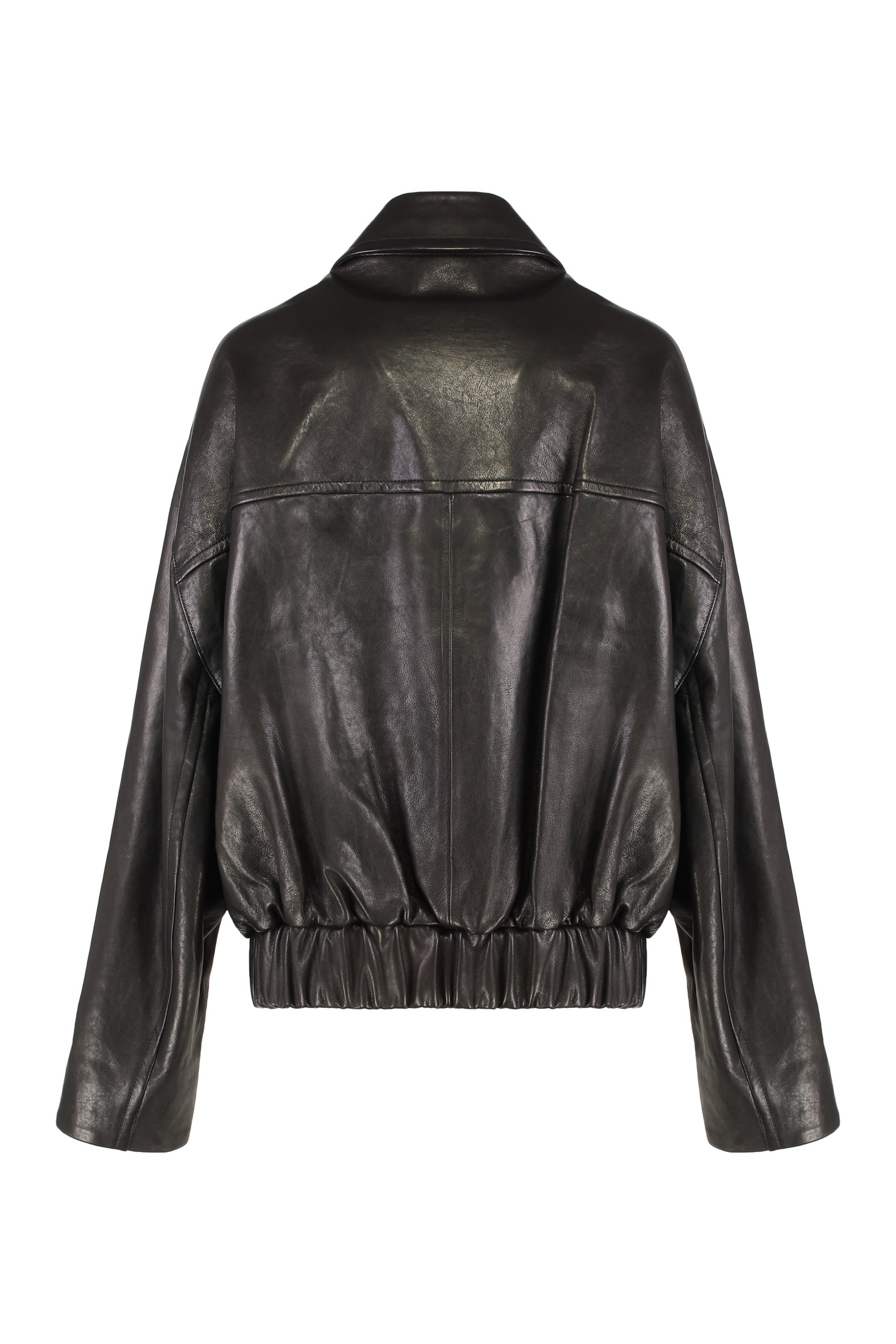 KHAITE Essential Leather Bomber Jacket