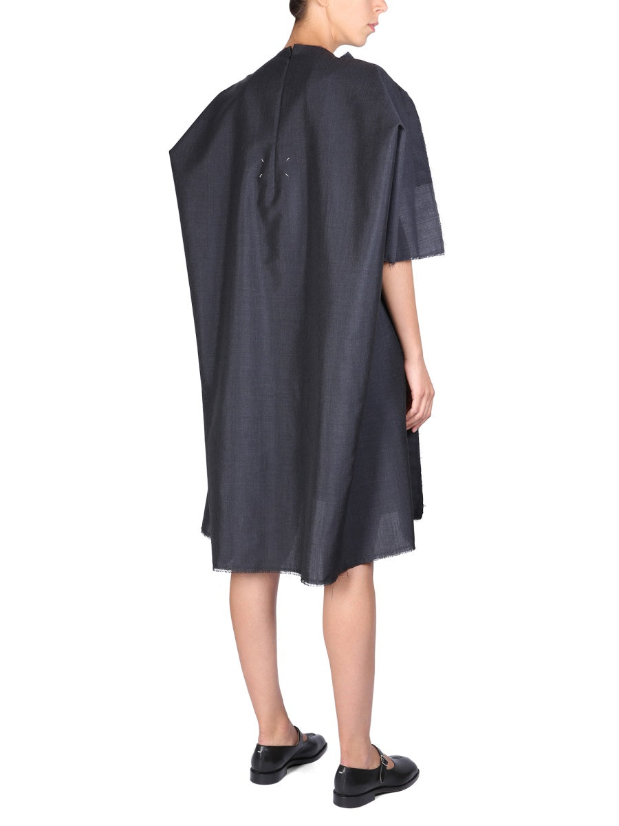 MAISON MARGIELA Mohair Blend Dress with Round Neckline
