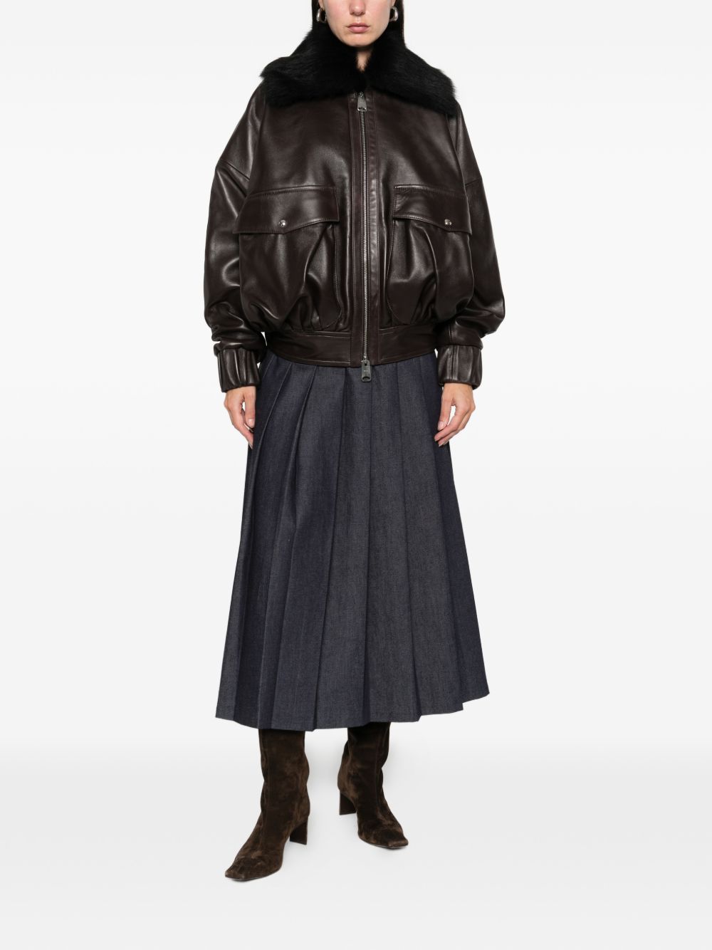 KHAITE Women's Luxe Leather Jacket