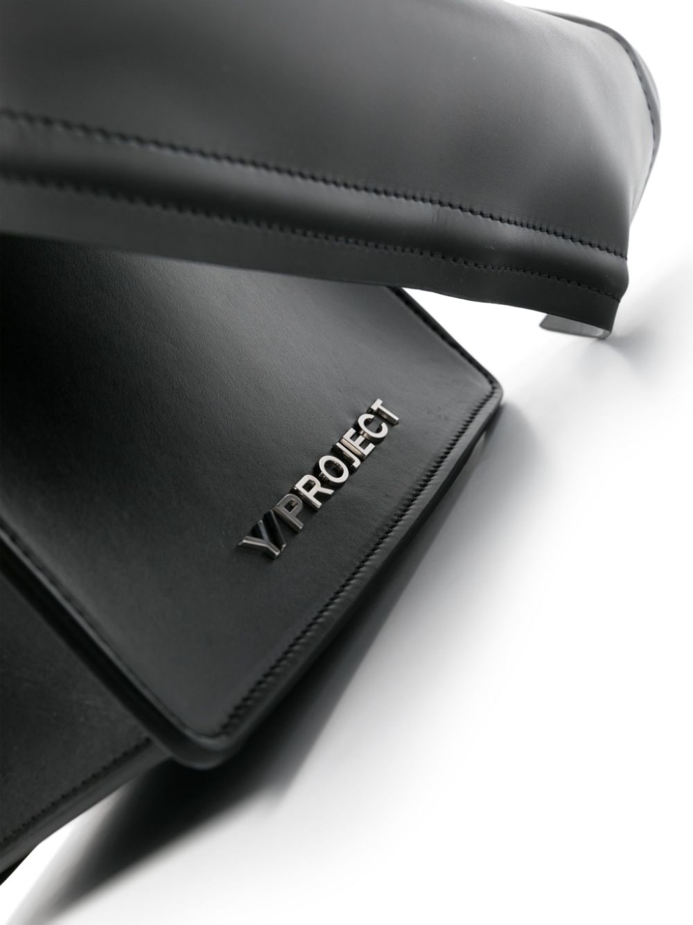 Y/PROJECT Twisted Handle Leather Handbag