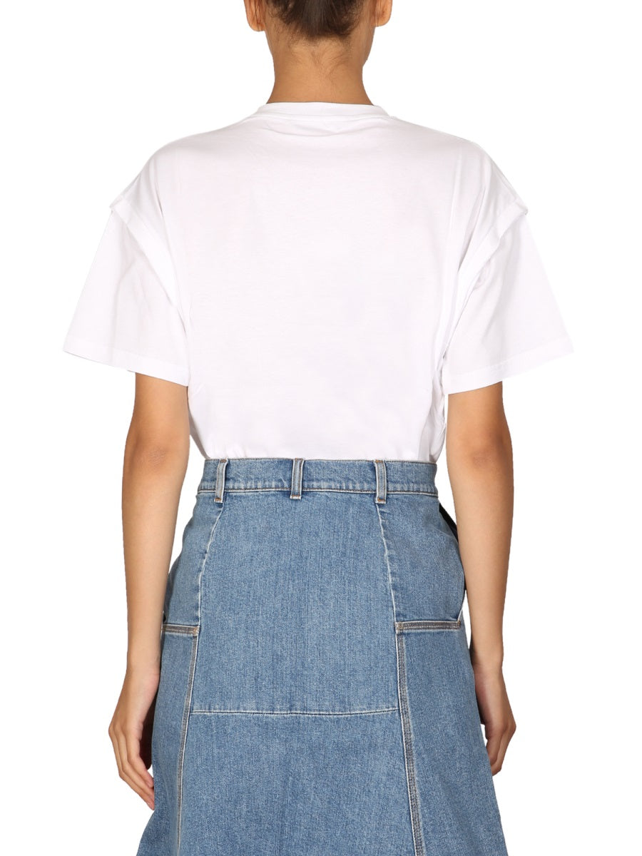 STELLA McCARTNEY Crystal Logo T-Shirt with Necklace Detail