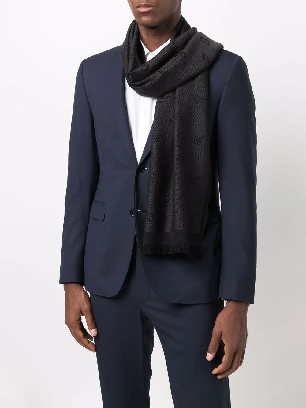 EMPORIO ARMANI Classic Wool Scarf for Men