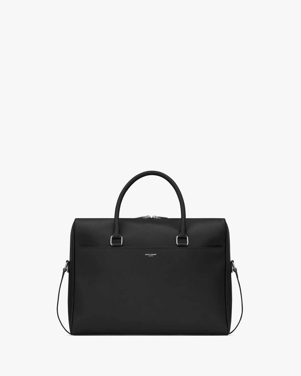 SAINT LAURENT Mini Leather Duffle Bag - 37 x 28 x 8 cm
