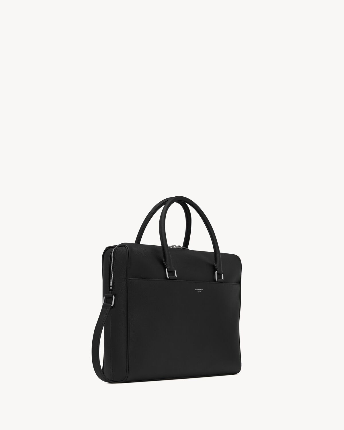 SAINT LAURENT Mini Leather Duffle Bag - 37 x 28 x 8 cm