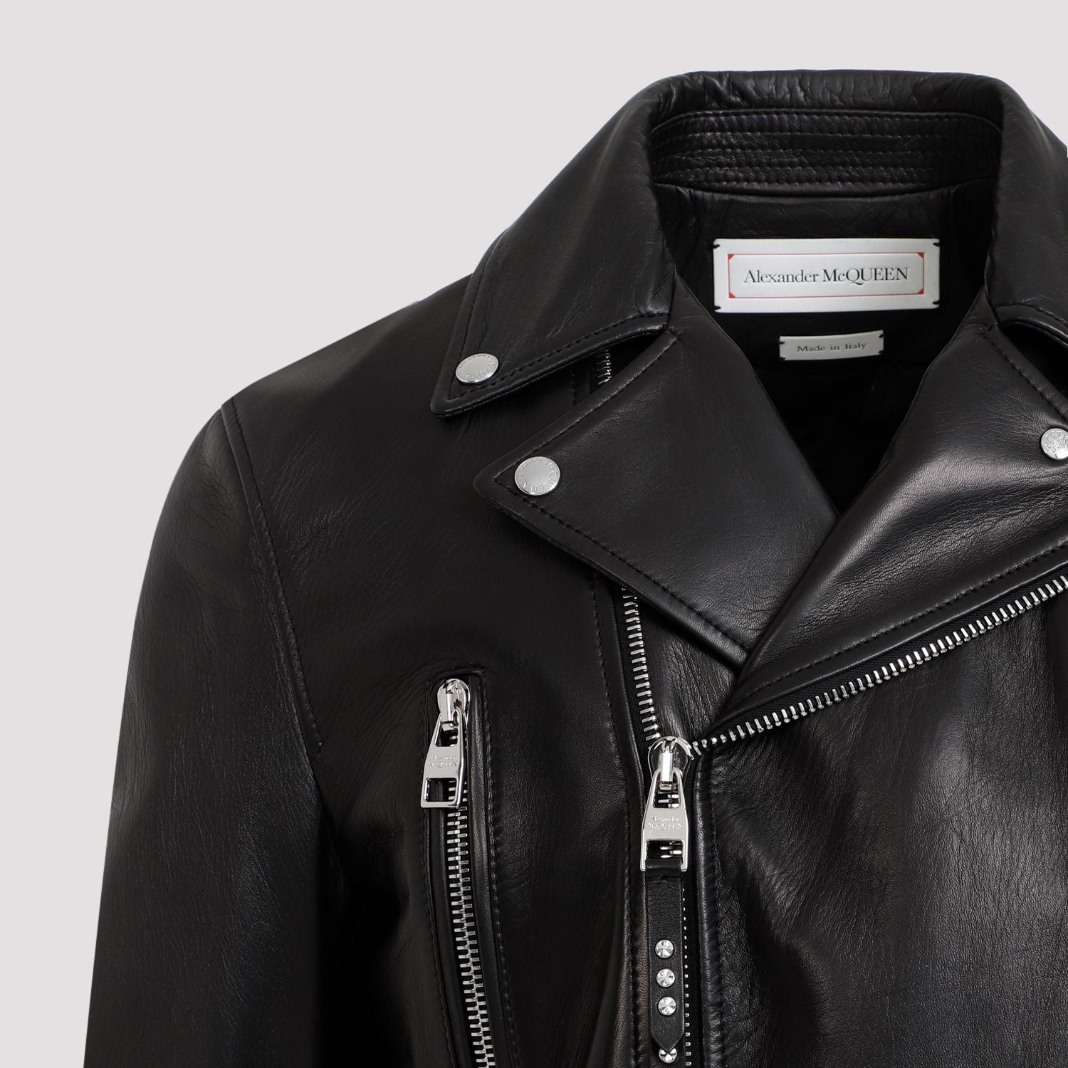 ALEXANDER MCQUEEN Men's Leather Biker Jacket