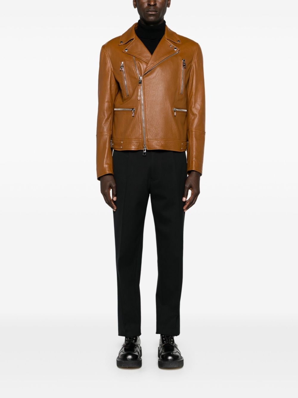 ALEXANDER MCQUEEN Lambskin Wide Notch Lapel Jacket