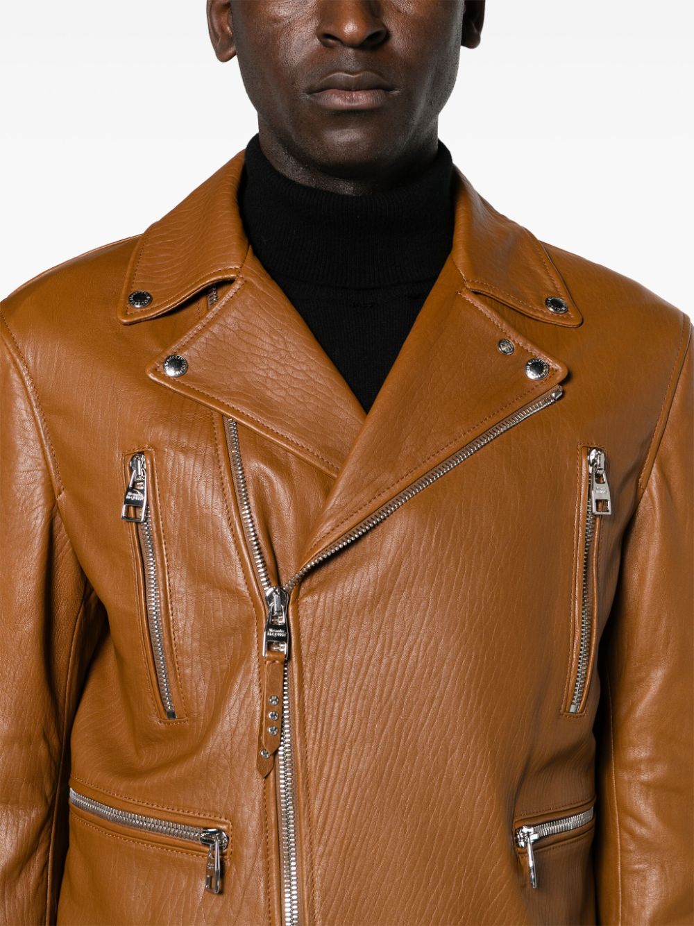 ALEXANDER MCQUEEN Lambskin Wide Notch Lapel Jacket