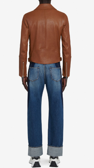 ALEXANDER MCQUEEN Lambskin Wide Notch Lapel Jacket