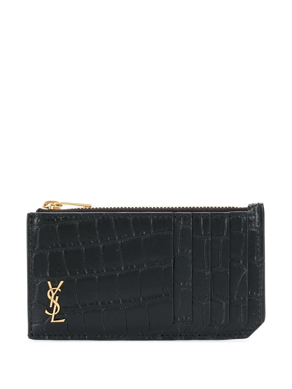 SAINT LAURENT Mini Logo Plaque Cardholder