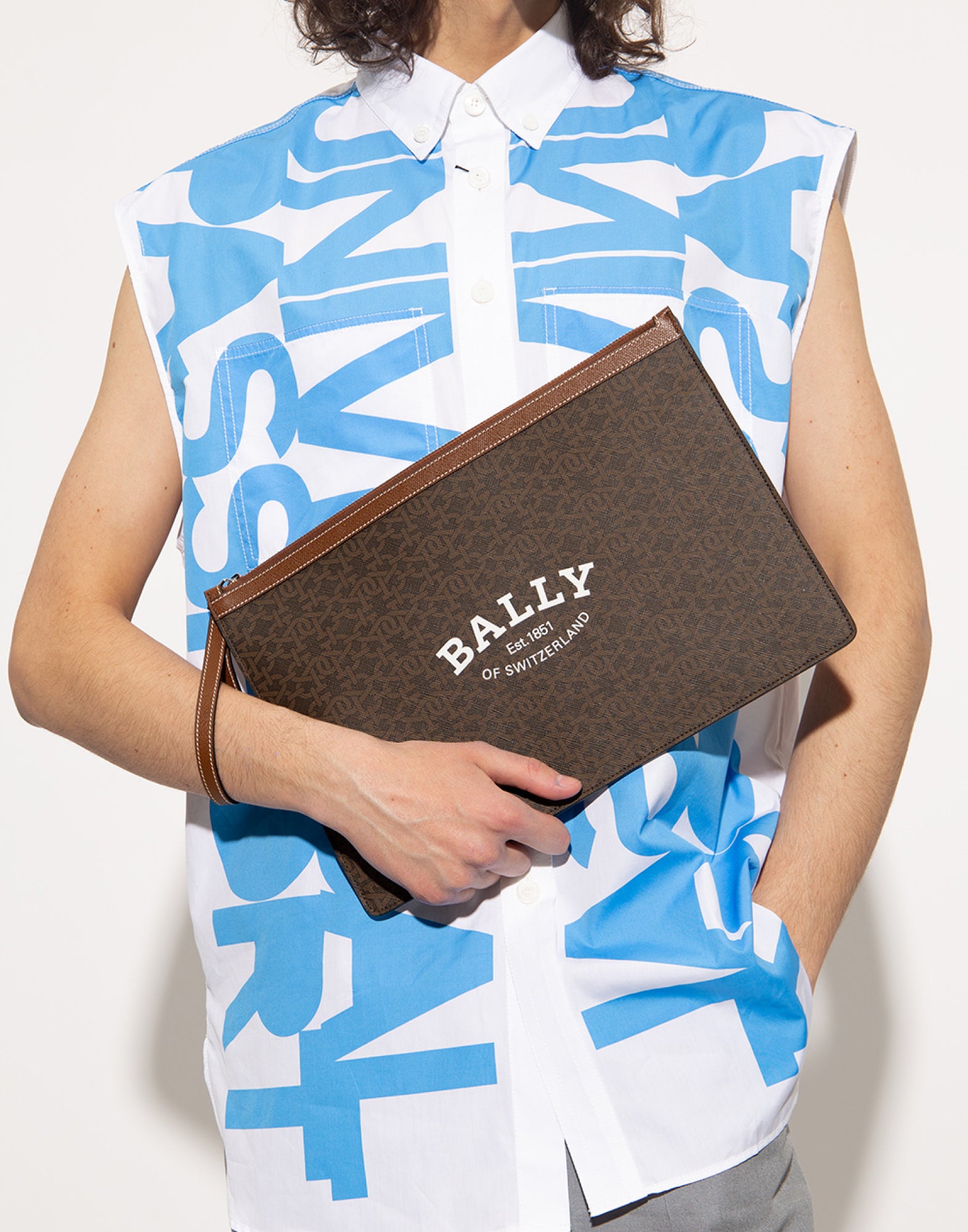 BALLY Large Logo Clutch Handbag - 35x24 cm
