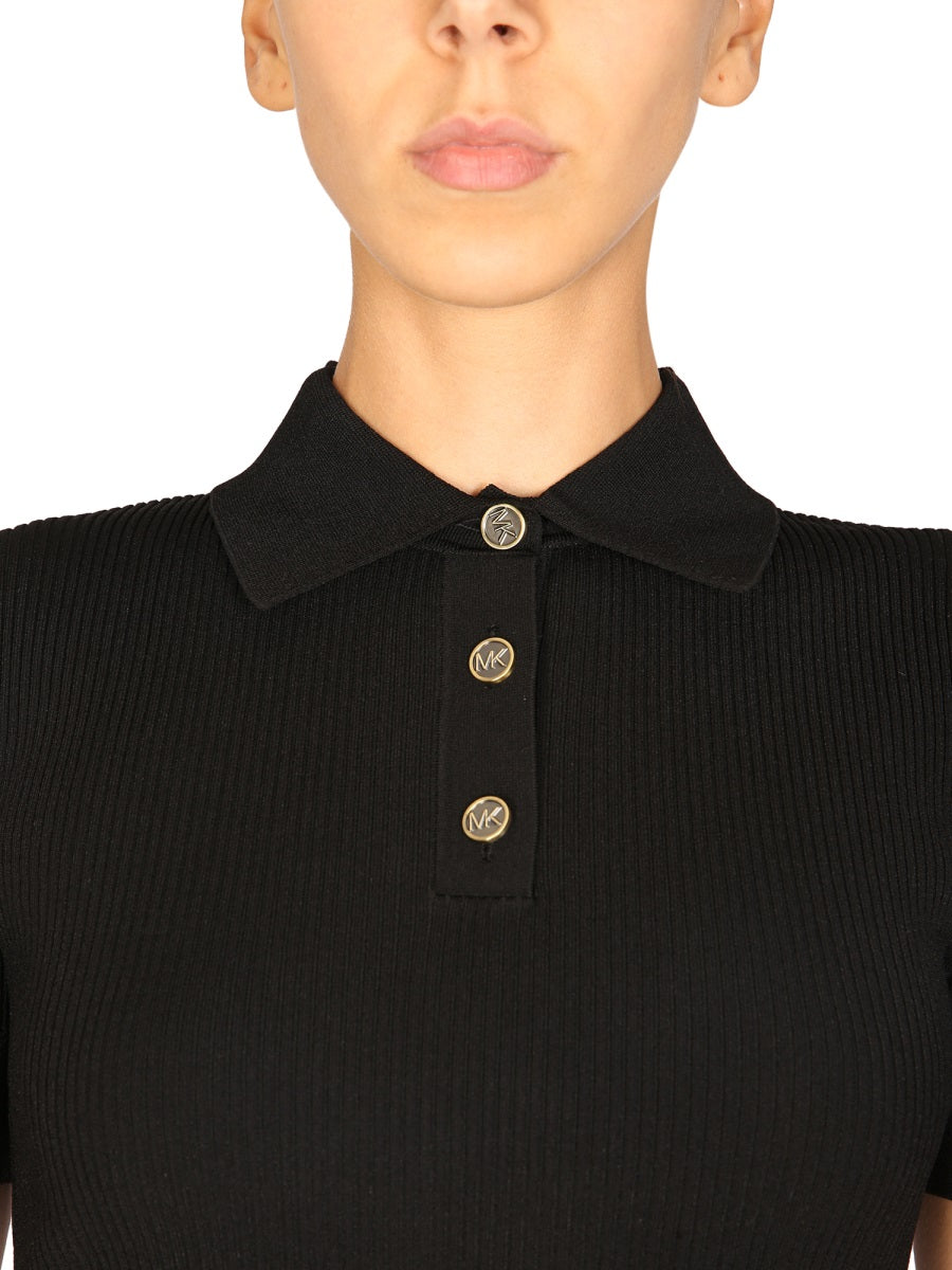 MICHAEL BY MICHAEL KORS Classic Polo Shirt with Logo Buttons for Women