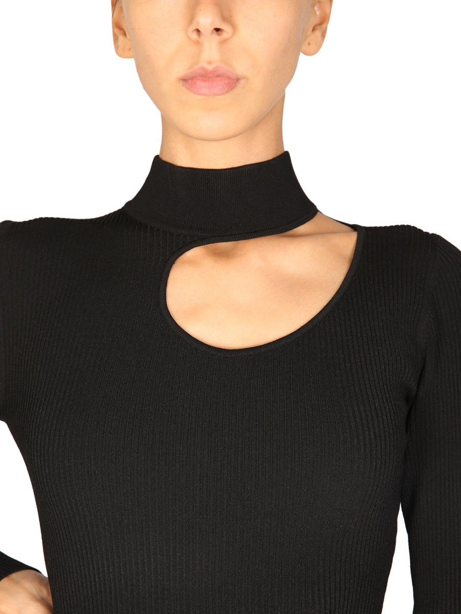 MICHAEL BY MICHAEL KORS Chic High Neck Mini Dress with Cut Out Detail