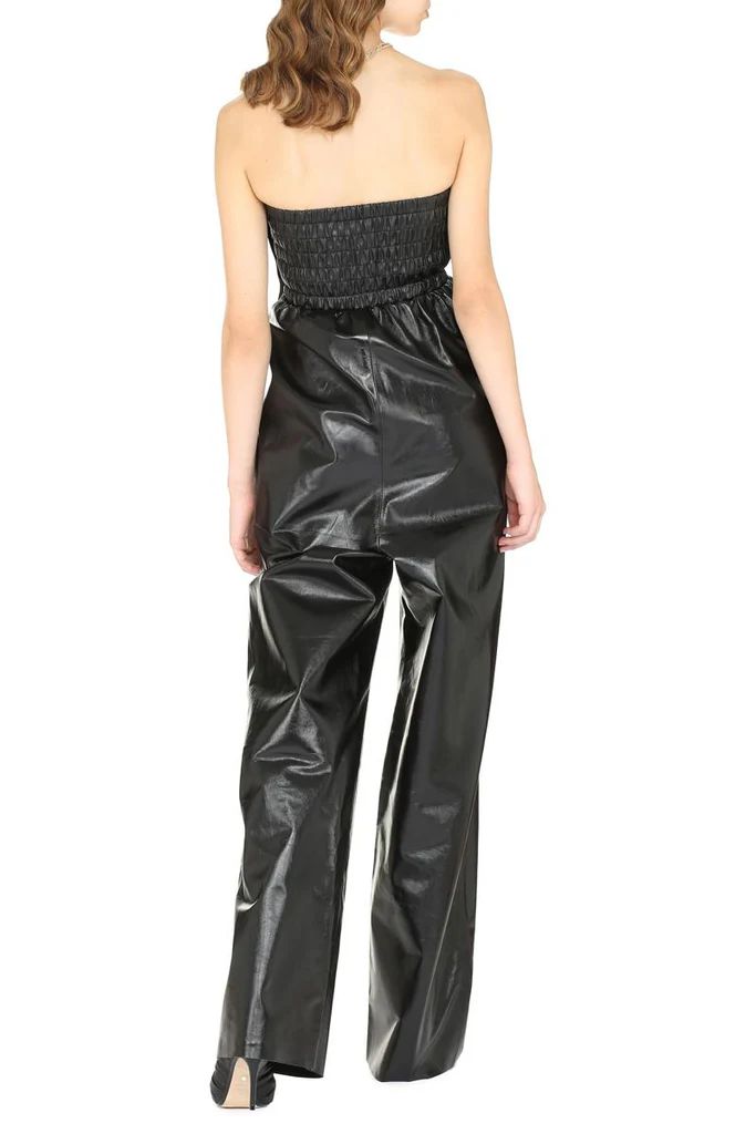 BOTTEGA VENETA Leather Jumpsuit with Shirred Bandeau Top