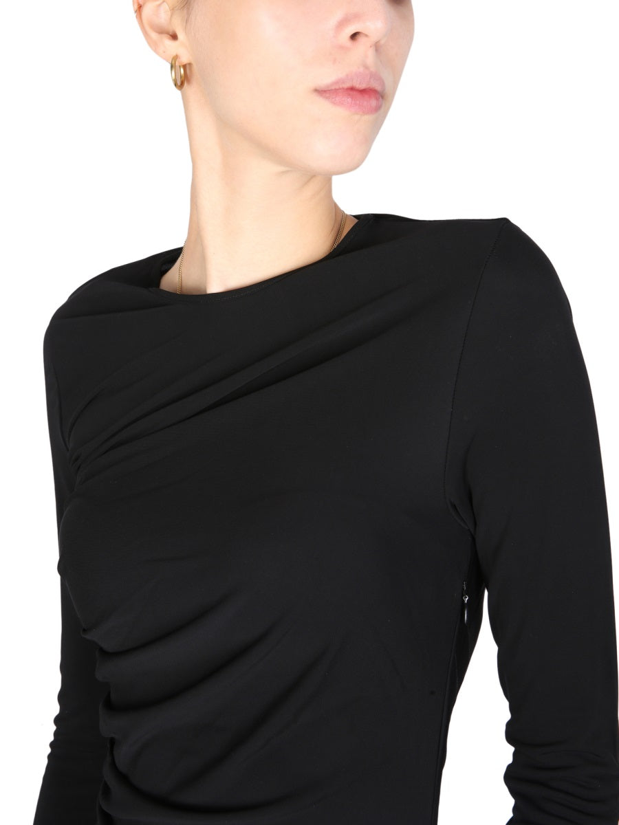 DSQUARED Draped Round Shoulder Dress