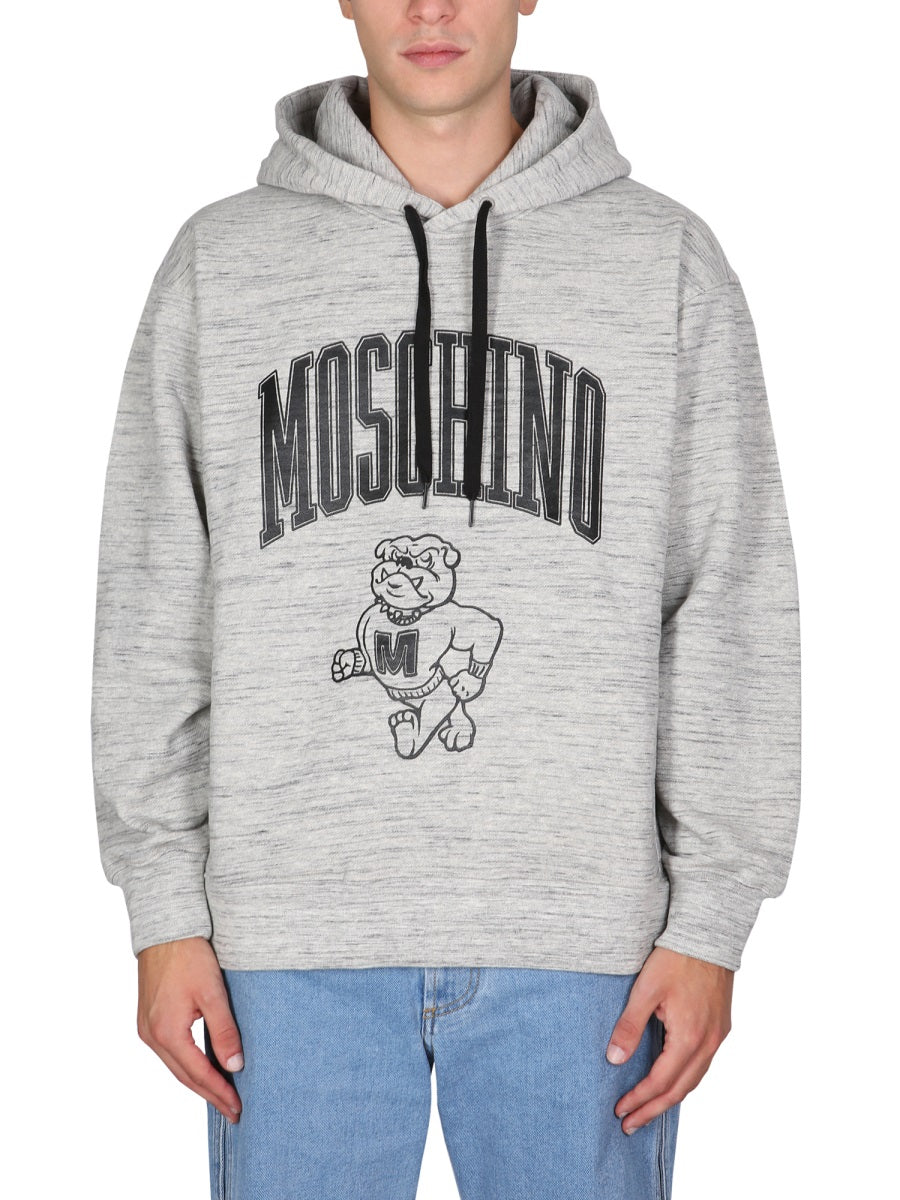 MOSCHINO Logo Print Hooded Sweatshirt for Men