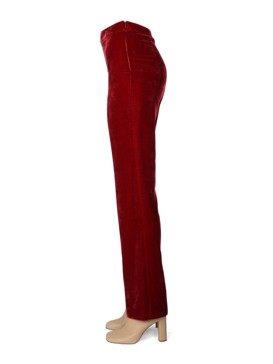 BOUTIQUE MOSCHINO Velvet Trousers with Concealed Side Zipper for Women
