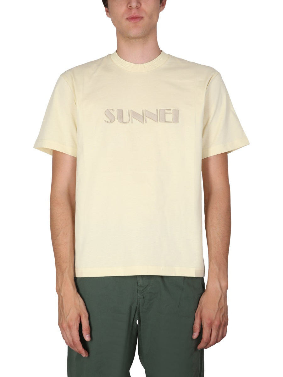 SUNNEI Crewneck T-Shirt with Necklace Detail