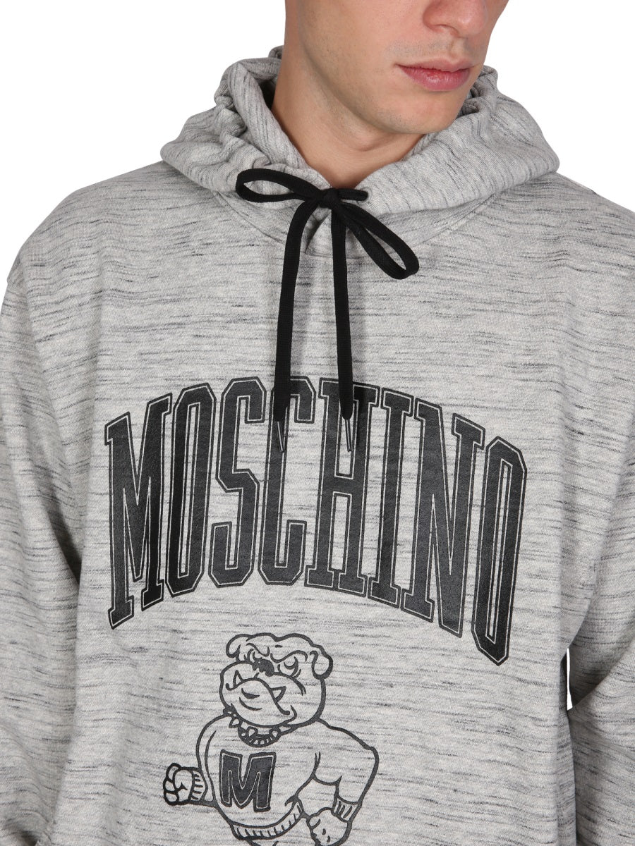 MOSCHINO Logo Print Hooded Sweatshirt for Men